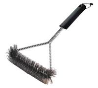 ZWMYF Brosse de nettoyage triangulaire à trois côtés pour barbecue, brosse métallique en acier inoxydable pour barbecue, convient à tous les types de grills, nettoyage du four de barbecue