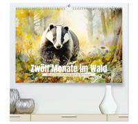 Zwölf Monate im Wald (hochwertiger Premium Wandkalender 2026 DIN A2 quer), Kunstdruck in Hochglanz: Mit den Waldtieren durch die Jahreszeiten