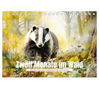 Zwölf Monate im Wald (Tischkalender 2026 DIN A5 quer), CALVENDO Monatskalender: Mit den Waldtieren durch die Jahreszeiten