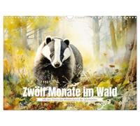 Zwölf Monate im Wald (Wandkalender 2026 DIN A3 quer), CALVENDO Monatskalender: Mit den Waldtieren durch die Jahreszeiten
