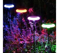 ZWOOS 4PC RGB Lampes Solaires Pour Jardin Extérieur, Lumière Solaire Pour L'Extérieur,Très lumineux Ip65 Étanche, Convient Pour Les Patios, Les Pots De Fleurs L'Éclairage Des Chemins eclairage