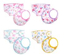 ZWOOS 8PCS Bavoirs pour Poupée et Couches pour Baby Poupée, Accessoires pour Poupées 30-43 cm