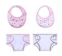 ZWOOS Bavoirs pour Poupée et Couches pour Baby Poupée, Accessoires pour Poupées 30-40 cm, 4 Pièces