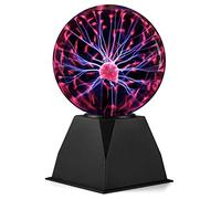ZWOOS Boule Plasma, Lampe Boule Plasma Magique, Réagit au toucher et au son, Cadeau pour les enfants (15cm, Rouge)