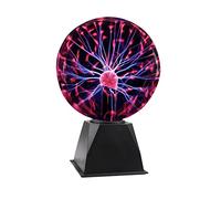 ZWOOS Boule Plasma, Lampe Boule Plasma Magique, Réagit au toucher et au son, Cadeau pour les enfants (20cm, Rouge)