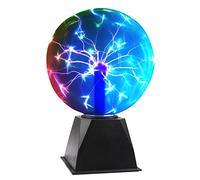 ZWOOS Boule Plasma, Lampe Boule Plasma Magique, Réagit au toucher et au son, Cadeau pour les enfants (20cm, Multicolor)