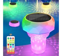 ZWOOS Diffuseur Chlore Piscine, Flotteur Chlore Piscine, Distributeur Chlore Piscine avec Doseur Flottant Extensible (Vide), Lampe Solaire Piscine Flottante avec Télécommande (1 Pièce)