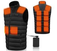 ZWOOS Gilet Chauffant pour Hommes et Femmes, 15 Zones, avec Batterie 20000 mAh, 3 Températures, Veste Chauffante pour Ski, Pêche, Randonnée, Camping, Lavable en Machine (XL)