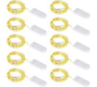 ZWOOS Guirlande Lumineuse à Piles, 1M 10 LED Mini Guirlande LED Fil de Cuivre Fairy Lights Girlande Lumière, pour Décoration Noël Fête Mariage Jardin Terrasse Pelouse Maison, Blanc Chaud (10)
