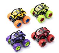 ZWOOS Inertie Voiture Jouet, 4 pièces Pull Back Toy Voiture Pull and Go Toy Car fixés avec 360 Degrés Jouet Véhicules Hors Route pour Plus de 3 Ans Vieux, Enfants, garçons et Filles (A)