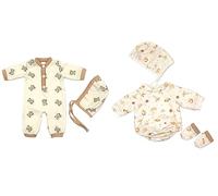 ZWOOS Vêtements de Poupée 35-43 cm, Barboteuse Mignonne avec Chapeau Compatible avec Baby Born, Baby Annabell, Nenuco et Plus, Cadeaux pour Filles, Enfants, Lot de 2