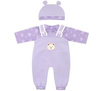 ZWOOS Vêtements de Poupée 50-55 cm, Tenue Petit Ours Violet Compatible avec New Born Baby de Poupée, Cadeaux pour Filles, Enfants