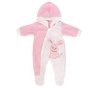 ZWOOS Vêtements de Poupée pour New Born Baby Poupée, Pyjama à Capuche pour Poupée 35-43 cm (Lapin Rose)