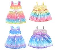 ZWOOS Vêtements pour Poupée 35-43 cm, Adorables Robes de Licorne Compatible avec Baby Born, Baby Annabell, Nenuco et Plus, Lot de 4