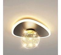 ZWPAYF Plafonnier encastré pour petite entrée de couloir Luminaire de plafond à lumière blanche LED 6000K, Décoration de boule de verre Plafonnier nordique créatif Économie d'énergie de montage en sur