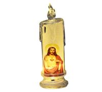 Zwpontia Bougie de prière sans flamme | Bougie de dévotion à DEL - Décoration religieuse des Saints de Jésus - Bougies religieuses à DEL - Bougies festives sans flamme pour bureau