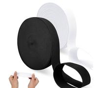 ZWQLZG 40M Bande Elastique Couture Noir Blanc, 2Pcs 30mm Bande pour Couture, Plates Ruban pour La Couture, Elastic Band Sewing pour DIY Pantalons Pantalon Jupe Ceinture Perruques