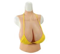 ZWSM Demi-Corps en Silicone, Forme de Poitrine, Faux Seins réalistes, Bonnet G/I/K, rehausseur de Seins, Cosplay, Faux Seins,Marron,G