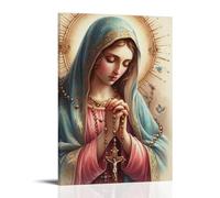 ZWSYHJ Peintures murales esthétiques sur toile de style rétro La Vierge Marie - Différents styles de décoration murale pour chambre à coucher - Style cadre - 60 x 90 cm