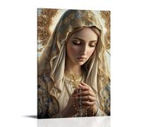 ZWSYHJ Vierge Marie, peintures murales esthétiques sur toile, différents styles de gravure, décoration murale pour chambre à coucher, style cadre, 50 x 75 cm