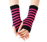 ZWTPGKRD 2lotsTouchscreens Friendly Gloves Daily Commute Mittens Shopping Knitting For Cold Weather Personality Styles, Noir/rose/rouge., taille unique