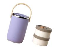 ZWTPGKRD Bocal alimentaire isotherme en acier inoxydable avec poignée - Anti-fuite - Empilable - Bentos - Pour le bureau - Bocal alimentaire isotherme pour repas chauds