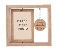 ZWTPGKRD Cadre photo rotatif en bois avec empreintes de pattes pour animal de compagnie - 10,2 x 15,2 cm