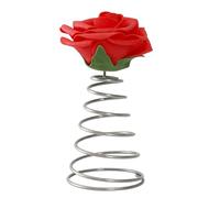 ZWTPGKRD Cimier de sapin de Noël en forme de rose avec mécanisme à ressort en mousse et matériaux métalliques - Décoration de vacances en métal