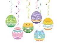 ZWTPGKRD Décorations de fête de Pâques à suspendre avec des œufs, fournitures de festival, pendentif tendance pour enfants, école, bureau, décoration intérieure en PVC