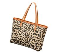 ZWTPGKRD Élégant sac à bandoulière imprimé léopard pour femme, sac à main spacieux, sac de plage, voyage, sac de vacances essentiel, sac à main sous les bras, jaune, As shown in the picture (error 1