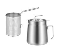 ZWTPGKRD Filtration d'huile professionnelle avec panier en acier inoxydable anti-éclaboussures rapide pour usage commercial/domestique panier à frire avec filtre à huile