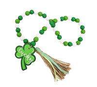 ZWTPGKRD Guirlande de perles en bois avec pampilles pour la Saint-Patrick - Pendentif porte-bonheur - Décoration d'intérieur - Décoration murale à suspendre - Arbre de Noël