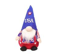 ZWTPGKRD Independence Day Figurine faite à la main en peluche sans visage pour décorations de poupée Patriotique des anciens combattants Tomte assise pour le 4 juillet Cadeau Décorations de printemps