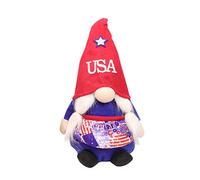 ZWTPGKRD Independence Day Figurine faite à la main en peluche sans visage pour décorations de poupée Patriotique des anciens combattants Tomte assise pour le 4 juillet Cadeau Décorations de printemps