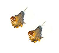 ZWTPGKRD Lot de 2 décorations de Noël à suspendre en acrylique double face avec motif citrouille pour arbre et intérieur de voiture Décoration fantôme citrouille double face