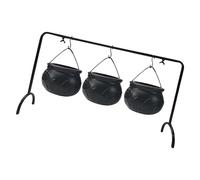ZWTPGKRD Lot de 3 bols de service pour sorcières - Chaudron d'Halloween sur support - Décorations de fête pour la maison des hantes - Collection de bonbons - Décorations de fête d'Halloween - Chaudron