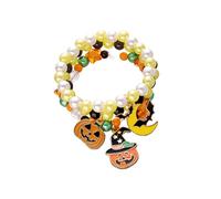 ZWTPGKRD Lot de 3 bracelets à breloques d'Halloween avec pendentif citrouille spectre en alliage - Bracelets réglables pour offrir en cadeau, taille unique, Comme décrit