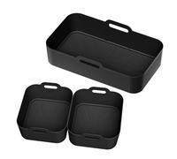 ZWTPGKRD Lot de 3 tapis recyclables en silicone pour cuisinière à air comprimé - Plateau séparateur d'huile pour une capacité de 10 L - Sans chaleur mortelle - Outil de cuisine immunitaire - Plusieurs