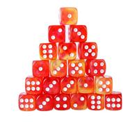 ZWTPGKRD Lot de 50 dés ronds de 12 mm de couleurs assorties avec chiffres pour enfants en acrylique 6 faces