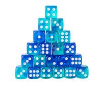 ZWTPGKRD Lot de 50 dés ronds de 12 mm de couleurs assorties avec chiffres pour enfants en acrylique 6 faces