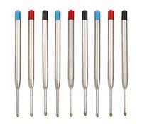 ZWTPGKRD Lot de 9 recharges de stylo à bille en métal - Pointe de 1,0 mm - 3 couleurs remplaçables