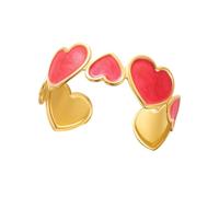 ZWTPGKRD manchette élégant en acier inoxydable ton or pour bijoux et cadeaux tendance, forme d'amour géométrique élégante, manchette en acier inoxydable, ton or parfait