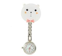ZWTPGKRD Montre de poche légère en alliage avec fonction de fixation facile à clipser pour médecins et infirmières dans un environnement clinique, Petit ours blanc