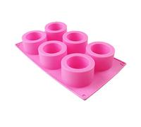 ZWTPGKRD Moule rond en silicone à 6 cavités pour pot de fleurs en résine époxy, support de bougie chauffe-plat en plâtre, moules en silicone pour la fabrication de résine