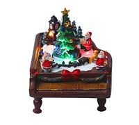 ZWTPGKRD Moulin à vent de Noël à piles - Décoration de Noël - Atmosphère de rendu de la musique - Rotation dynamique - Lumières LED de Noël à piles avec télécommande - Couleur extérieure : rouge