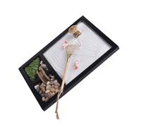 ZWTPGKRD Plateau De De Jardin De Bureau Compact Petit Pont en Pierre Et Créant Un Petit Paysage Tranquille Paysage À Zones Multiples