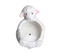 ZWTPGKRD Pot de fleurs en céramique créatif en forme de mouton pour la maison, la terrasse, le jardinage à l'intérieur, avec une bonne ventilation, adorable pot de fleurs en céramique