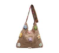 ZWTPGKRD Sac à bandoulière en crochet avec détails brodés creux et bandoulière réglable pour femme, kaki, As shown in the picture (error 1-1190cm)