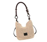 ZWTPGKRD Sac à bandoulière en crochet pour femme, sac de plage, sac à main en paille, sac à bandoulière assorti, sac de shopping, sac de rendez-vous pour les vacances, Noir : S, As shown in the