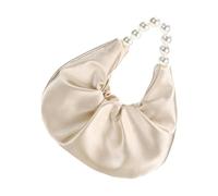 ZWTPGKRD Sac à bandoulière fin en satin orné de pierres, plusieurs approches de transport, exemplaires pour le travail, les voyages, les vacances, le brouillard, le soir, champagne, One Size